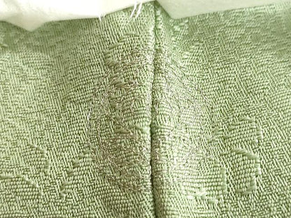 平和屋着物●上質な色無地　草花地紋　草色　やまと誂製　正絹　逸品　未使用　DABC2990ud