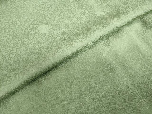平和屋着物●上質な色無地　草花地紋　草色　やまと誂製　正絹　逸品　未使用　DABC2990ud