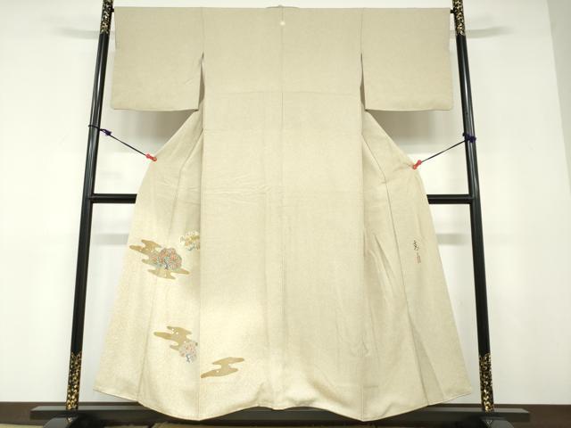 平和屋着物●京友禅の第一人者　松井青々　色留訪問着　エ霞花文　たたき染め　金銀彩　正絹　逸品　CABF3245ut 平和屋着物○京友禅の第一人者 松井青々 色留袖 エ