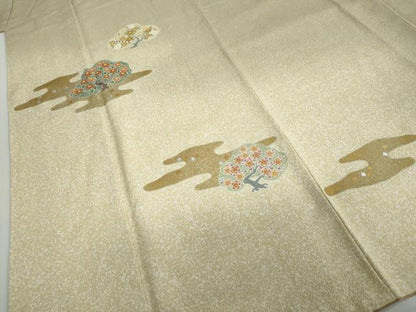 平和屋着物●京友禅の第一人者　松井青々　色留袖　エ霞草花文　金銀彩　正絹　逸品　DABC2991ud