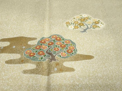 平和屋着物●京友禅の第一人者　松井青々　色留袖　エ霞草花文　金銀彩　正絹　逸品　DABC2991ud