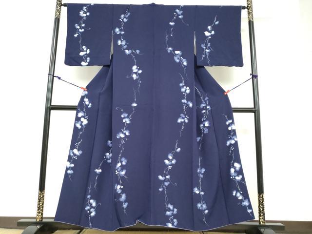 平和屋着物●上質な小紋　蔦の葉文　やまと誂製　正絹　逸品　DABC2993ud 平和屋着物○上質な小紋 蔦の葉文 やまと誂製 正絹 逸品