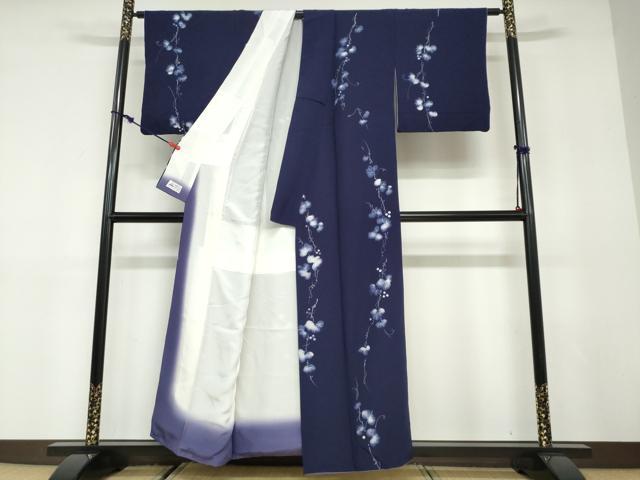 平和屋着物●上質な小紋　蔦の葉文　やまと誂製　正絹　逸品　DABC2993ud 平和屋着物○上質な小紋 蔦の葉文 やまと誂製 正絹 逸品