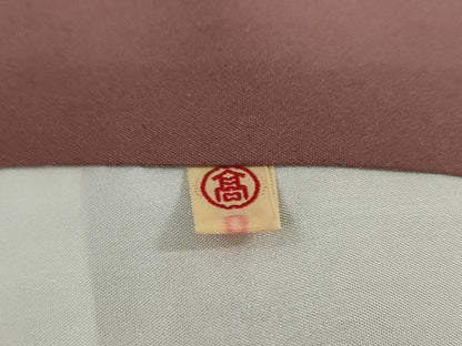 平和屋着物●上質な紬　草葉文　高島屋扱い　正絹　逸品　DABC2996ud