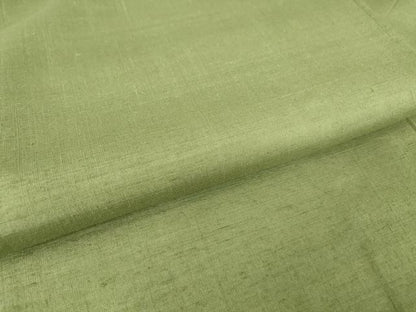 平和屋着物●本場真綿結城紬　色無地　柳染色　証紙付き　正絹　逸品　DABC3007az
