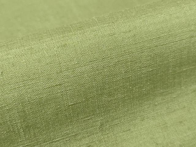 平和屋着物●本場真綿結城紬　色無地　柳染色　証紙付き　正絹　逸品　DABC3007az
