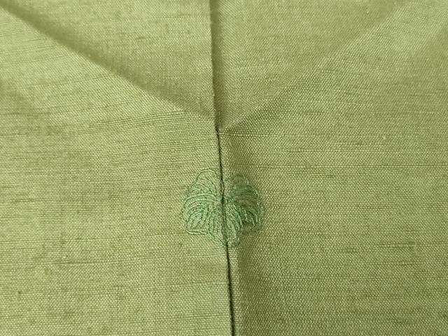 平和屋着物●本場真綿結城紬　色無地　柳染色　証紙付き　正絹　逸品　DABC3007az