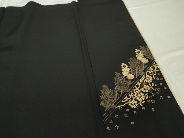 平和屋着物●ブライダルファッションデザイナー・桂由美　黒留袖　花尽くし　金銀彩　京都きもの友禅扱い　正絹　逸品　DABC3010az