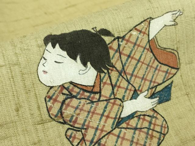 平和屋着物●訪問着　本場真綿絢結城紬　作家物　童子遊び　証紙付き　正絹　逸品　DABC3011az