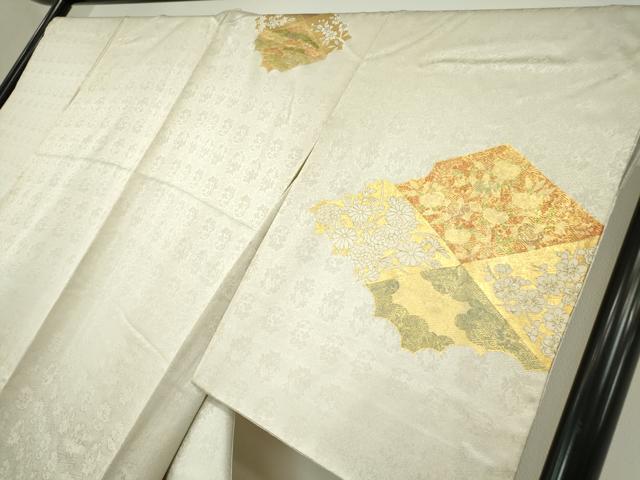 平和屋着物●訪問着　駒刺繍　吉祥花文　金彩　正絹　逸品　DABC3012az