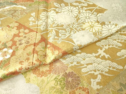 平和屋着物●訪問着　駒刺繍　吉祥花文　金彩　正絹　逸品　DABC3012az