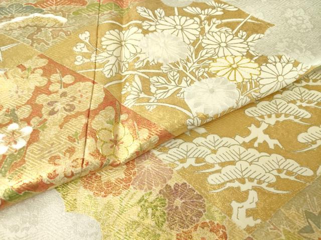 平和屋着物●訪問着　駒刺繍　吉祥花文　金彩　正絹　逸品　DABC3012az
