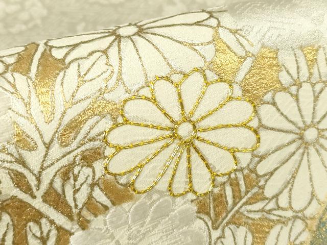 平和屋着物●訪問着　駒刺繍　吉祥花文　金彩　正絹　逸品　DABC3012az