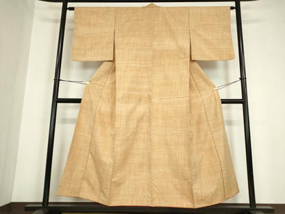 平和屋着物●上質な紬　格子　正絹　逸品　DABC3014az