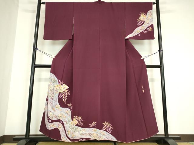平和屋着物●越後十日町の一流染匠　桐屋・翠山工房　訪問着　絞り　辻が花　やまと誂製　正絹　逸品DABC3016az