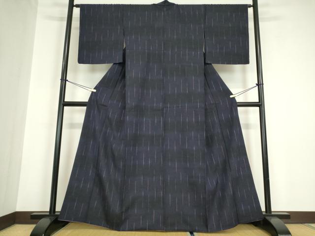 平和屋着物●上質な紬　背抜き仕立て　変わり縞　正絹　逸品　DABC3018az