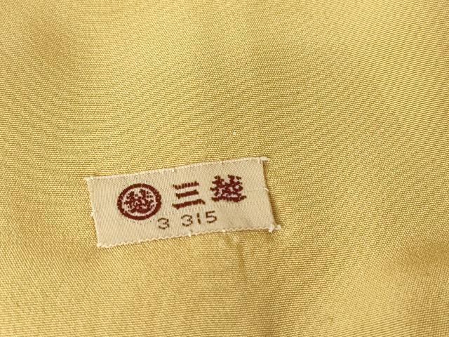 平和屋着物●上質な色無地　寿地紋　芥子色　三越扱い　正絹　逸品　DABC3027az
