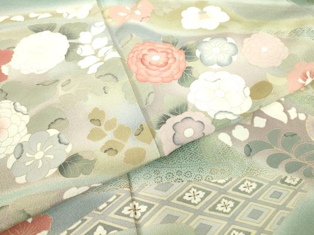 平和屋着物●染色作家　佐藤修平　訪問着　道長花文　暈し染め　金彩　正絹　逸品　未使用　DABC3029az