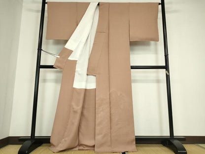 平和屋着物●豪華色留袖　色無地　作家物　東海道名所図　寿光　洒落柿色　正絹　逸品　DABC3030az
