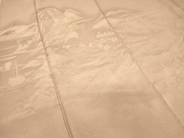 平和屋着物●豪華色留袖　色無地　作家物　東海道名所図　寿光　洒落柿色　正絹　逸品　DABC3030az