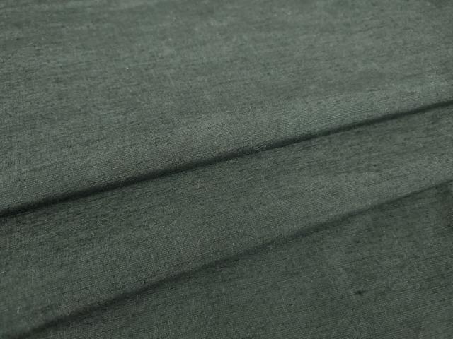 平和屋着物●男性　紬　アンサンブル　長羽織　黒色　正絹　逸品　DABC3033az