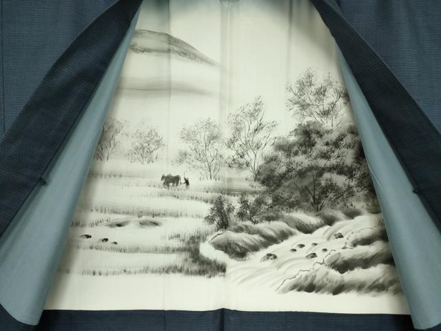 平和屋着物●男性　本場大島紬　アンサンブル　120亀甲　総詰め　正絹　逸品　DABC3034az