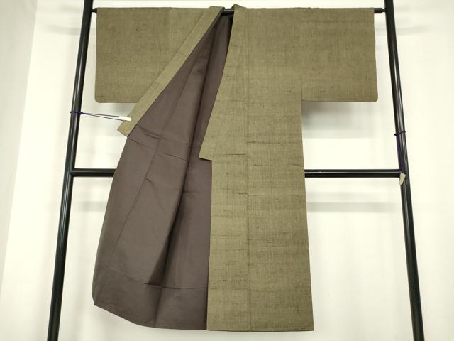 平和屋着物●男性　紬　アンサンブル　霞文　正絹　逸品　DABC3039az