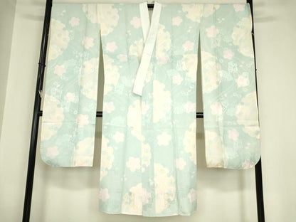 平和屋着物●振袖用長襦袢　袷　雪輪御所車花文　暈し染め　正絹　逸品　未使用　DABC3043az