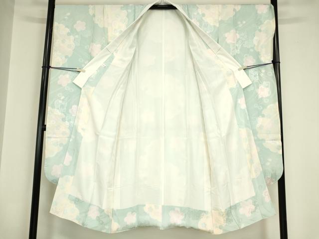平和屋着物●振袖用長襦袢　袷　雪輪御所車花文　暈し染め　正絹　逸品　未使用　DABC3043az