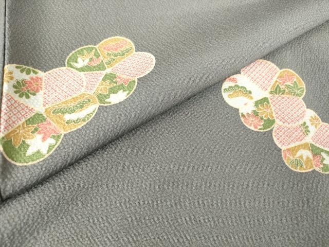 平和屋着物●上質な小紋　舞花文　ロング丈　正絹　逸品　未使用　DABC3044az
