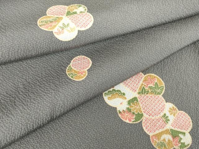 平和屋着物●上質な小紋　舞花文　ロング丈　正絹　逸品　未使用　DABC3044az