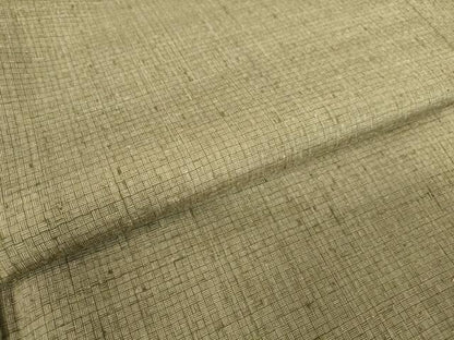 平和屋着物●上質な紬　格子　網代織　正絹　逸品　DABC3045az