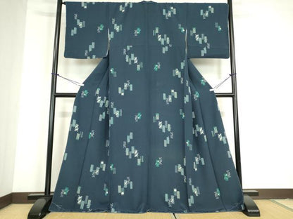 平和屋着物●上質な小紋　短冊飛鶴文　金彩　正絹　逸品　未使用　DABC3051az