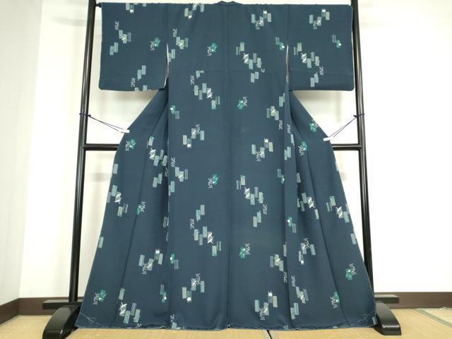 平和屋着物●上質な小紋　短冊飛鶴文　金彩　正絹　逸品　未使用　DABC3051az