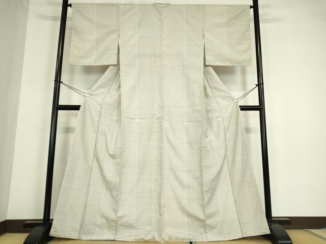 平和屋着物●結城紬　間道　120亀甲　正絹　逸品　DABC3055az