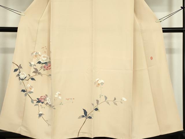 平和屋着物●本加賀友禅作家　金丸充夫　訪問着　枝花文　正絹　逸品　DABC3056az