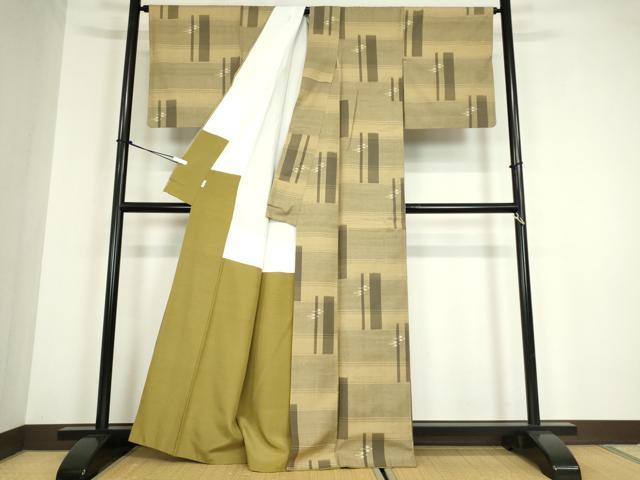 平和屋着物●上質な紬　燕絣　正絹　逸品　DABC3057az