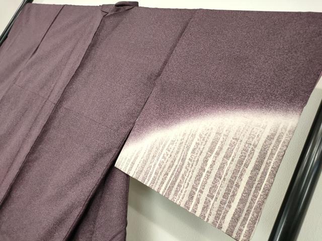 平和屋着物●訪問着　紬地　霞斜線文　正絹　逸品　DABC3058az