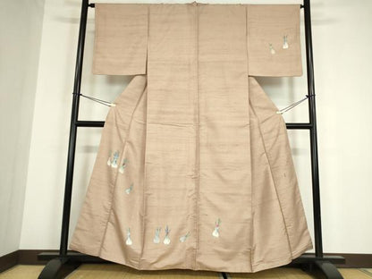 平和屋着物●訪問着　白山紬　友禅　作家物　成物　正絹　逸品　DABC3060az
