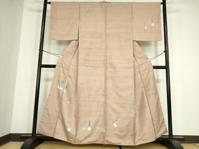 平和屋着物●訪問着　白山紬　友禅　作家物　成物　正絹　逸品　DABC3060az