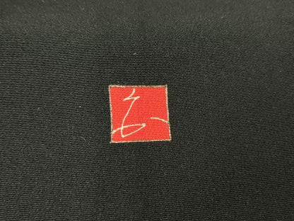 平和屋着物●本加賀友禅作家　矢田 博　黒留袖　若松葉文　正絹　逸品　DABC3061az
