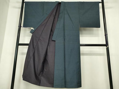 平和屋着物●男性　本場大島紬　アンサンブル　長羽織　100亀甲　総詰め　正絹　逸品　DABC3064az