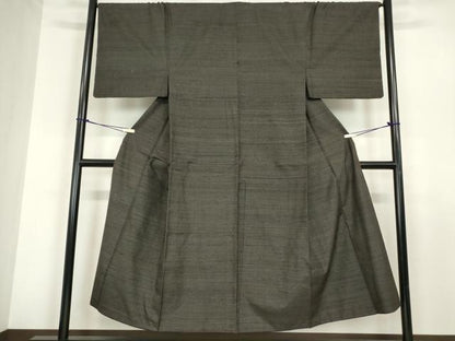 平和屋着物●男性　紬　アンサンブル　80亀甲　正絹　逸品　DABC3065az