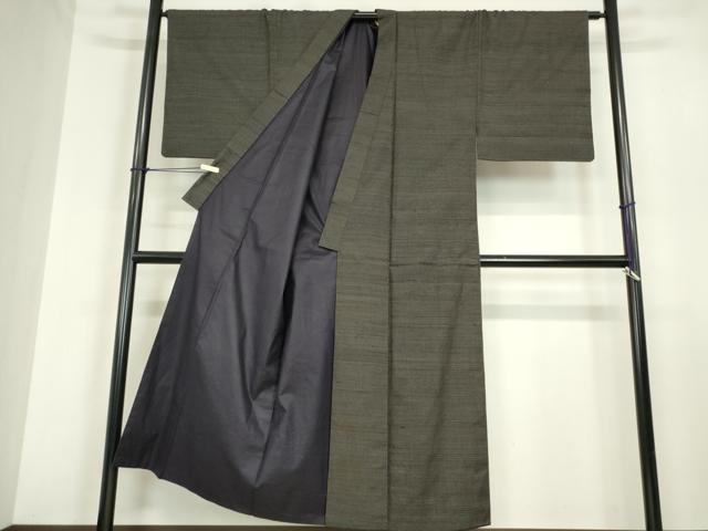 平和屋着物●男性　紬　アンサンブル　80亀甲　正絹　逸品　DABC3065az
