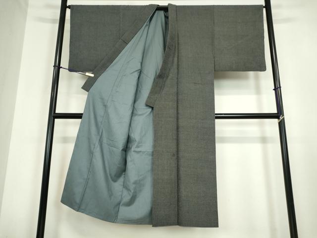 平和屋着物●男性　本塩沢　アンサンブル　長羽織　110亀甲　総詰め　酒井織物謹製　証紙付き　正絹　逸品　DABC3067az