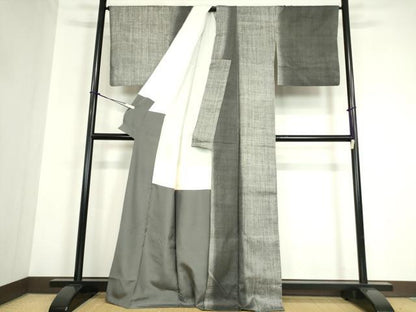 平和屋着物●訪問着　紬地　霞文　正絹　逸品　DABC3069az