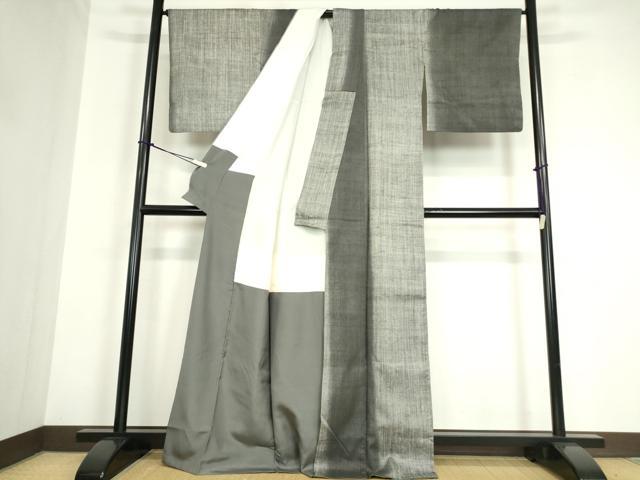 平和屋着物●訪問着　紬地　霞文　正絹　逸品　DABC3069az