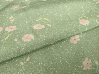 平和屋着物●上質な小紋　草花文　正絹　逸品　DABC3072az