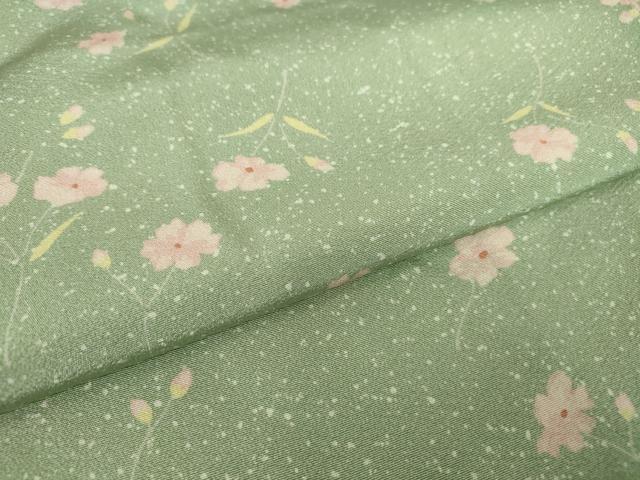 平和屋着物●上質な小紋　草花文　正絹　逸品　DABC3072az