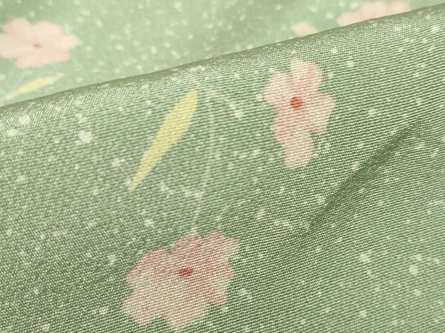 平和屋着物●上質な小紋　草花文　正絹　逸品　DABC3072az